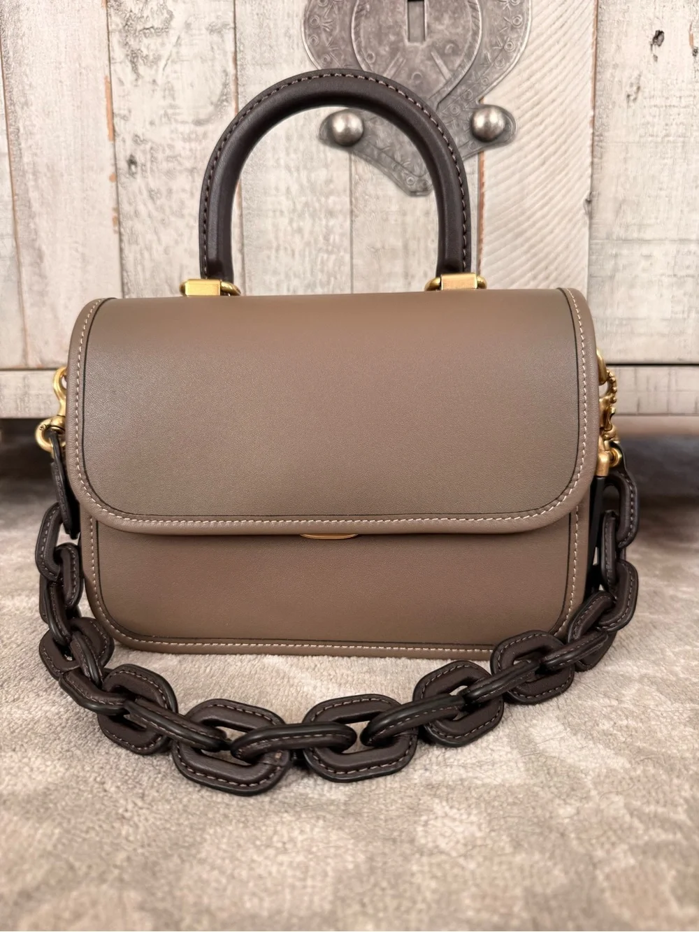 Coach ROGUE TOP HANDLE IN COLORBLOCK Dark Stone - Maylasia Release
